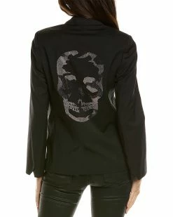 Zadig & Voltaire Vedy Skull Strass Wool-Blend Blazer Women Suits & Separates