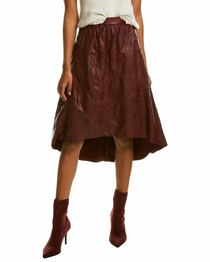 Zadig & Voltaire Joslin Crinkle Leather Midi Skirt Women Skirts