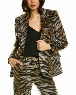 Zadig & Voltaire Venus Soft Tiger Wool-Blend Jacket Women Suits & Separates