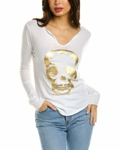 Zadig & Voltaire Tunisien Skull Foil T-Shirt Women Tops