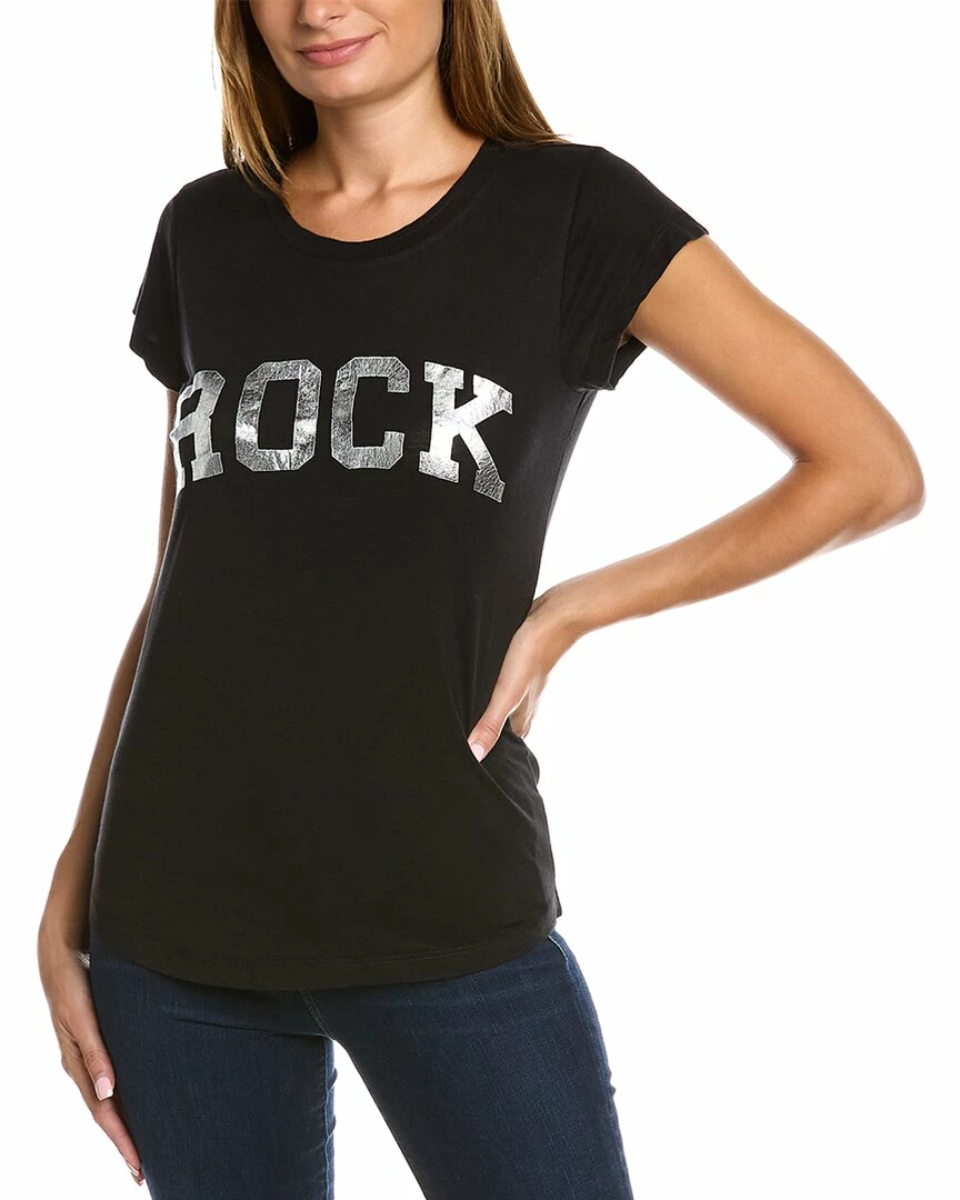 Zadig & Voltaire Silver Cracked Foil T-Shirt Women Sweaters & Knits